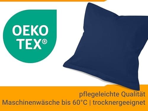 Doppelpack Baumwoll-Kissenbezüge 40 x 15 cm – Navyblau, schlichtes modernes Design