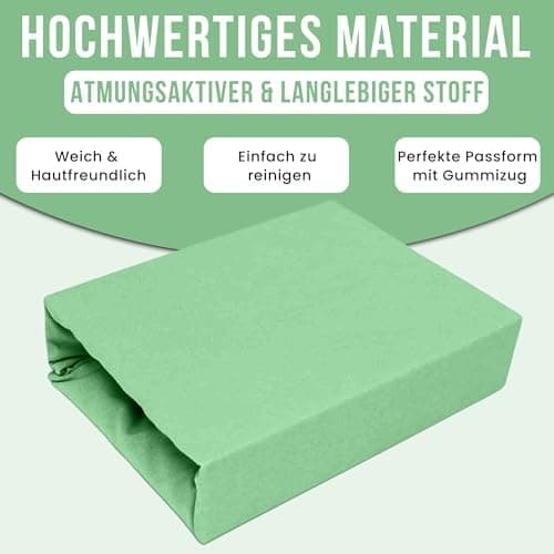 Elastisches Jersey-Spannbettlaken 90x180 cm – 100% Baumwolle, kuschelig warm