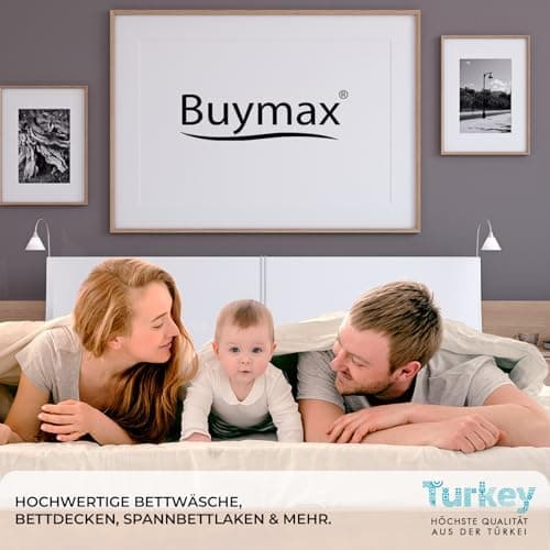 Buymax® Spannbettlaken 140x200 cm – 100% Baumwolle (Jersey), für Matratzen bis 25 cm