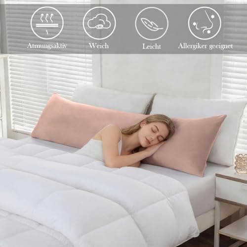 Kissenbezug 40x80 cm 2er Set – 100% Mikrofaser Beige, weich & bügelfrei mit Reißverschluss