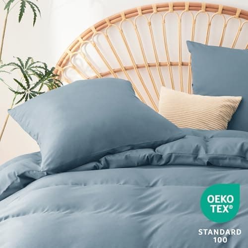 WAVVE Bettwäsche 135x200 – 4‑teiliges Mikrofaser‑Set Anthrazit (inkl. 2×80×80 cm Kissenbezüge) mit Reißverschluss, OEKO‑