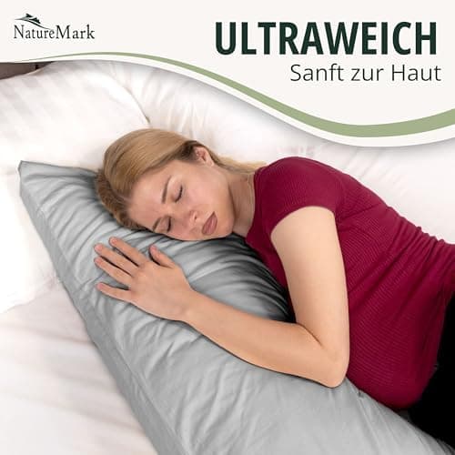 NatureMark Jersey Kissenbezüge – weich & atmungsaktiv, hautfreundlich – 40x40 cm, Anthrazit