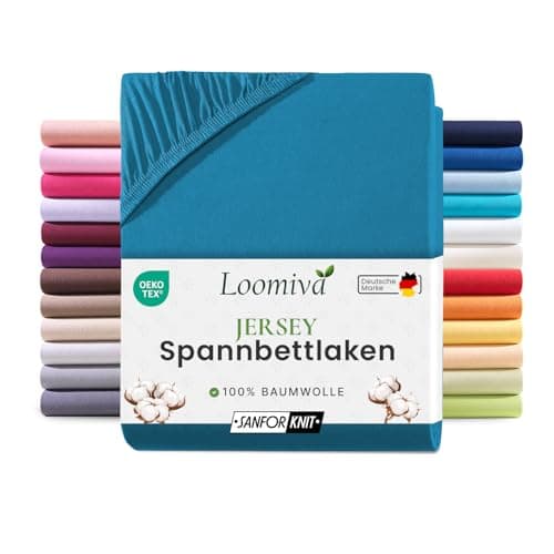 Jersey-Spannbettlaken 100% Baumwolle – 90–100×200 cm, für Matratzen bis 25 cm (Steghöhe bis 23 cm), Beige