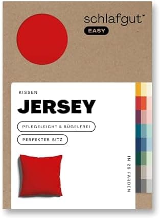 Schlafgut Easy Jersey Kissenbezug 40 x 40 cm – 100% Baumwolle, superweich & atmungsaktiv, Green Mid
