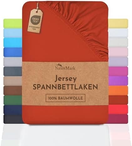 NatureMark Jersey-Spannbettlaken – 100% Baumwolle, 120 x 200 cm (Schoko Braun)