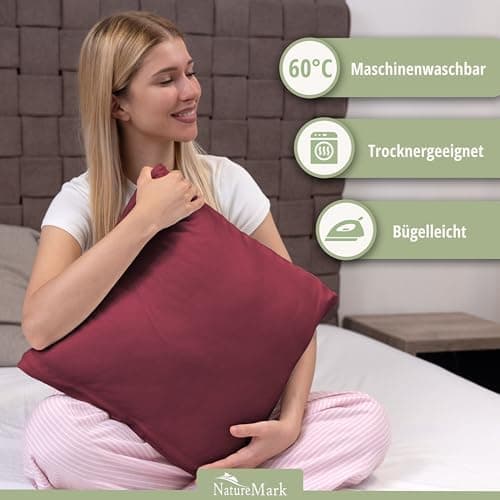 NatureMark Jersey Kissenbezüge – weich & atmungsaktiv, hautfreundlich – 40x40 cm, Anthrazit