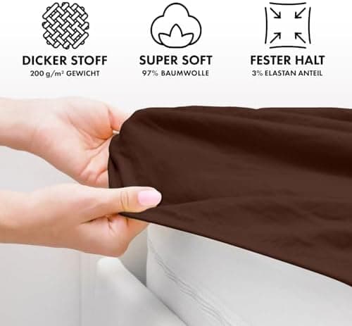 Jacobson Premium Spannbettlaken – Jersey-Baumwolle 200 g/m² mit Elasthan, 180x200–200x200 cm
