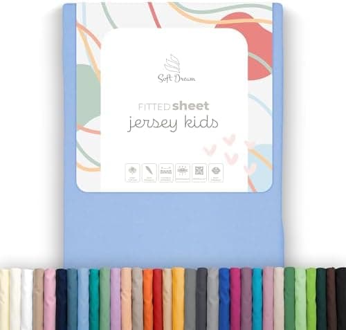 Soft Dream Spannbettlaken 90x200 cm Dunkelgrau – 100% gekämmte Baumwolle Jersey – für Kinder- & Juniorbett