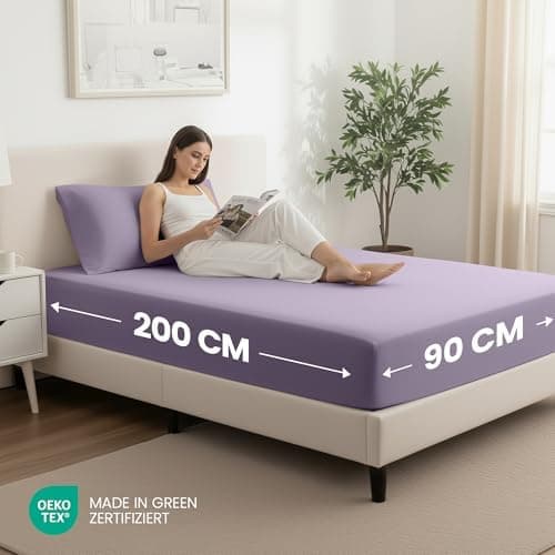 Utopia Bedding 2er-Set Spannbettlaken 140 x 200 cm – OEKO-TEX MADE IN GREEN zertifiziert – 35 cm Tiefe Tasche