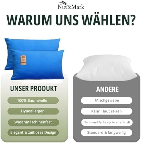 NatureMark Jersey Kissenbezüge – weich & atmungsaktiv, hautfreundlich – 40x40 cm, Anthrazit
