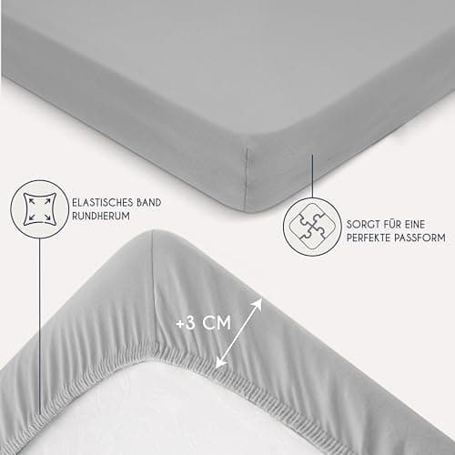 Dreamzie Spannbettlaken 90x190/200 cm – 100% Jersey‑Baumwolle, OEKO‑TEX STANDARD 100