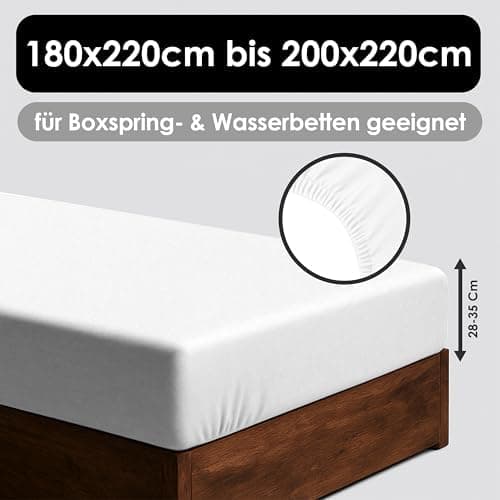 Jersey-Spannbettlaken / Spannbetttuch – 100% Baumwolle, 180x200–200x200 cm