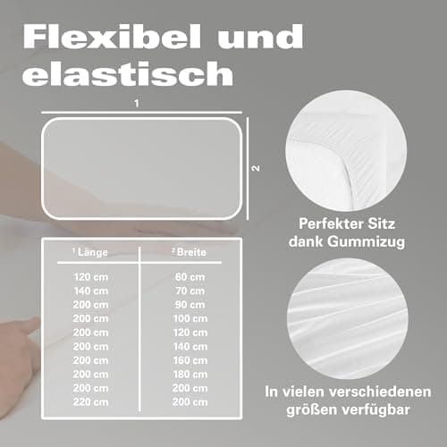 BaSaTex Bio-Jersey Spannbettlaken 120x200 cm – 100% Bio-Baumwolle, GOTS-zertifiziert – Taupe