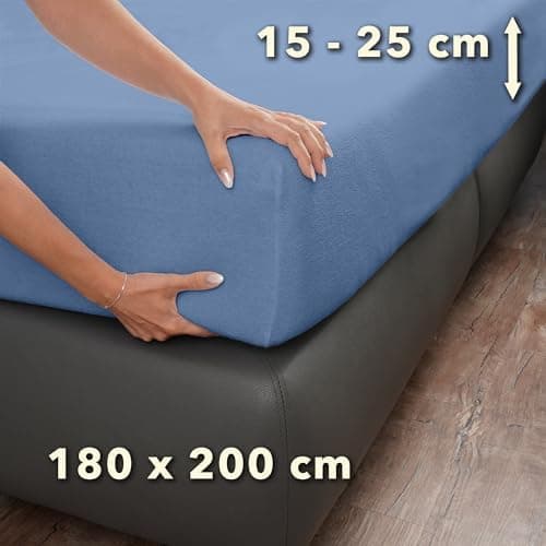 STUDIO Basic Frottee-Spannbettlaken 90 x 200 cm – weiches 80% Baumwolle/20% Polyester, elastisch & bügelfrei, OEKO-TEX f