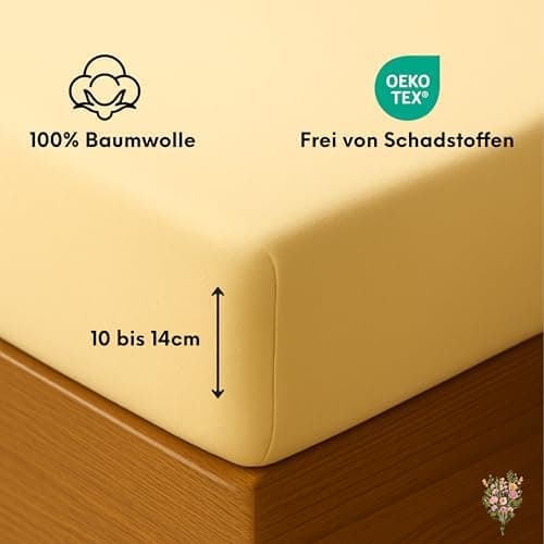 Jersey-Spannbettlaken / Spannbetttuch – 100% Baumwolle, 180x200–200x200 cm