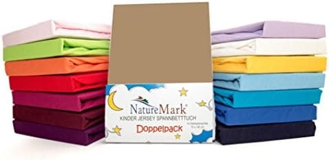 NatureMark Jersey-Spannbettlaken – 100% Baumwolle, 120 x 200 cm (Schoko Braun)