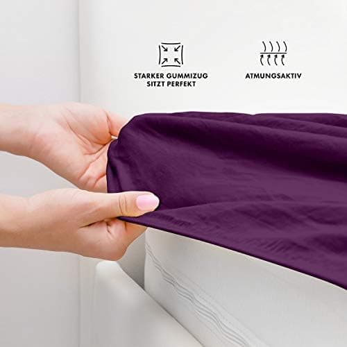 Jacobson Jersey-Spannbettlaken aus Baumwolle – OEKO-TEX STANDARD 100, 180x200–200x200 cm, Weiß
