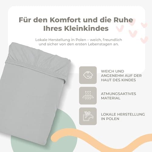 Soft Dream Spannbettlaken 90x200 cm Dunkelgrau – 100% gekämmte Baumwolle Jersey – für Kinder- & Juniorbett