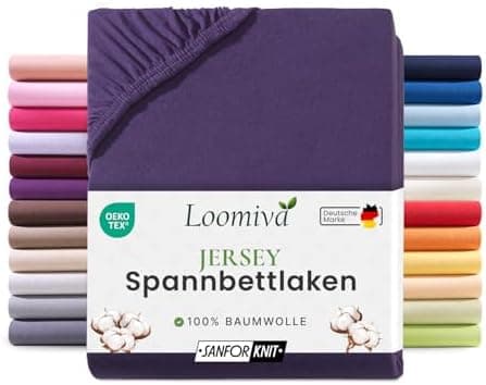 Jersey-Spannbettlaken 100% Baumwolle – 90–100×200 cm, für Matratzen bis 25 cm (Steghöhe bis 23 cm), Beige
