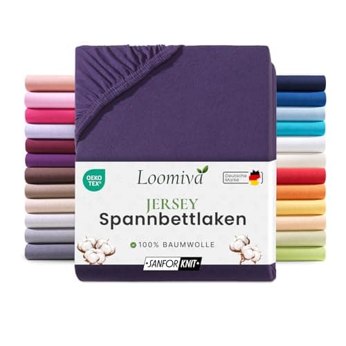 Jersey-Spannbettlaken 100% Baumwolle – 90–100×200 cm, für Matratzen bis 25 cm (Steghöhe bis 23 cm), Beige