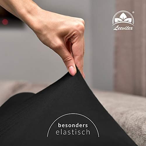 leevitex® Spannbettlaken 180x200–200x200 cm | 100% Jersey-Baumwolle | für Matratzen bis 25 cm