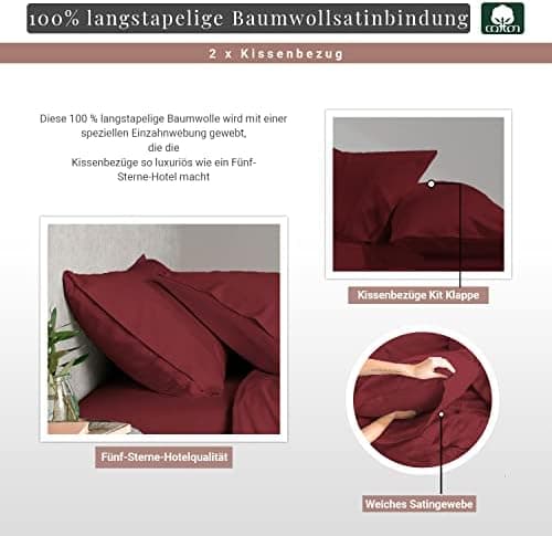 Pizuna Kissenbezüge 2er-Pack 40 x 80 cm Dunkelblau – 100% Langstapel-Baumwolle, 400 Fadenzahl