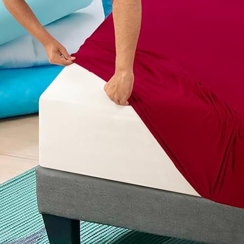 Jersey-Spannbettlaken 100% Baumwolle – 100% gekämmte Baumwolle, 90 x 200 cm (Steghöhe 27 cm)