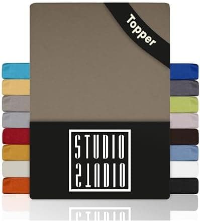 STUDIO Basic Spannbettlaken 200×220 cm – Jersey aus 100% gekämmter Baumwolle, elastisch & bügelfrei, passend für Matratz