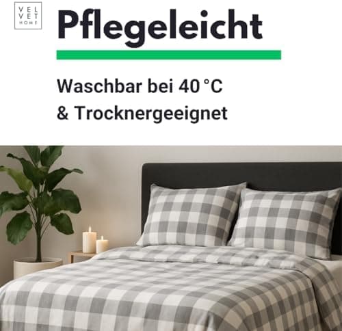 Bettwäsche 155x220 Baumwolle Jeans Blau – 2-teilig mit Reißverschluss, Bettbezug 155x220 + Kissenbezug 80x80