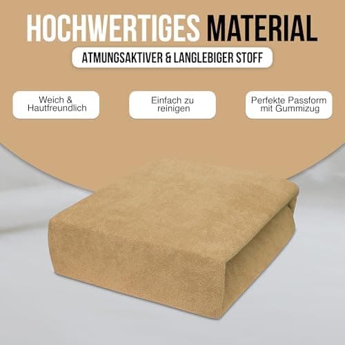 Elastisches Jersey-Spannbettlaken 90x180 cm – 100% Baumwolle, kuschelig warm