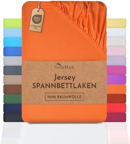 NatureMark Jersey-Spannbettlaken – 100% Baumwolle, 120 x 200 cm (Schoko Braun)