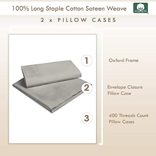 Pizuna Kissenbezüge 2er-Pack 40 x 80 cm Dunkelblau – 100% Langstapel-Baumwolle, 400 Fadenzahl