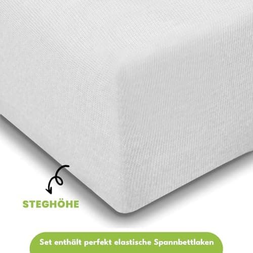 Julido Jersey-Spannbettlaken 140x200 cm – Baumwolle, OEKO-TEX® Standard 100, hautfreundlich & allergikergeeignet, Grün