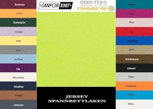 EXKLUSIV HEIMTEXTIL Jersey-Spannbettlaken 90–100 x 200 cm, bis 25 cm Matratzenhöhe – 100% Baumwolle, Öko‑Tex zertifizier