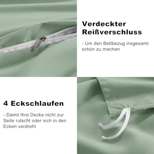WAVVE Bettwäsche 135x200 – 4‑teiliges Mikrofaser‑Set Anthrazit (inkl. 2×80×80 cm Kissenbezüge) mit Reißverschluss, OEKO‑