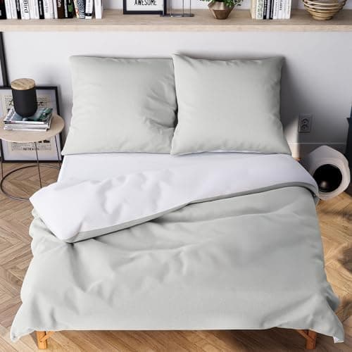 Bettwäsche 135×200 cm – Anthrazit, kuschelig weich & bügelfrei – ÖKO‑TEX MADE IN GREEN | 1x Bettbezug 135×200 + 1x Kisse