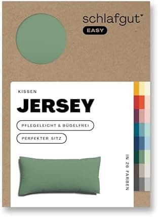Schlafgut Easy Jersey Kissenbezug 40 x 40 cm – 100% Baumwolle, superweich & atmungsaktiv, Green Mid