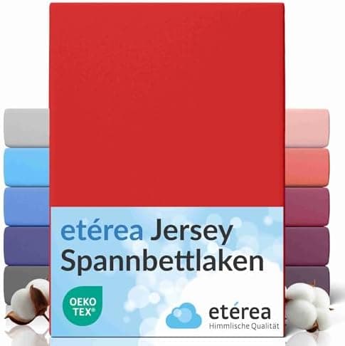 etérea Jersey-Spannbettlaken 80x200 cm Weiß – 100% Baumwolle, OEKO-TEX MADE IN GREEN & STANDARD 100