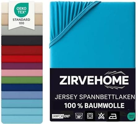 Spannbettlaken 120x200 cm – Jersey 100% Baumwolle – für Matratzen bis 25 cm Höhe