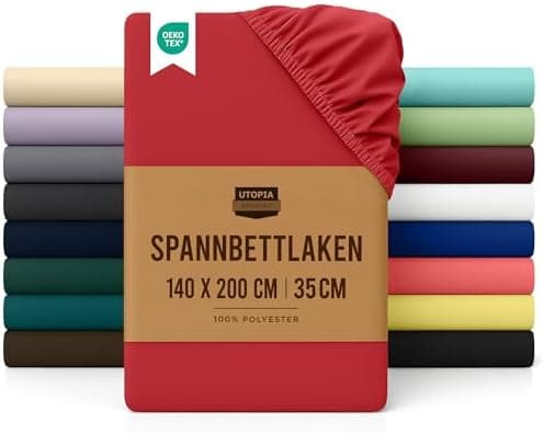 Utopia Bedding Spannbettlaken 180×200 cm – Grau, gebürstete Polyester‑Mikrofaser, OEKO‑TEX zertifiziert