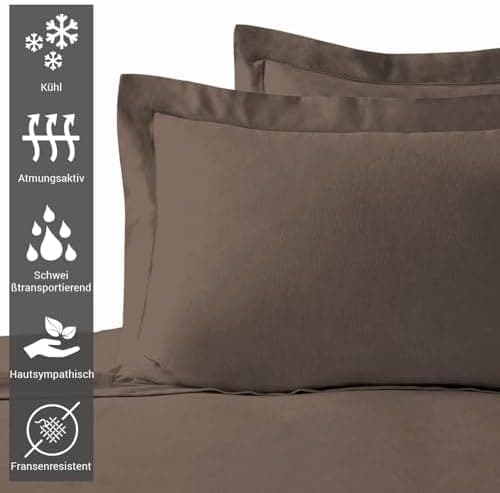 Pizuna Kissenbezüge 2er-Pack 40 x 80 cm Dunkelblau – 100% Langstapel-Baumwolle, 400 Fadenzahl