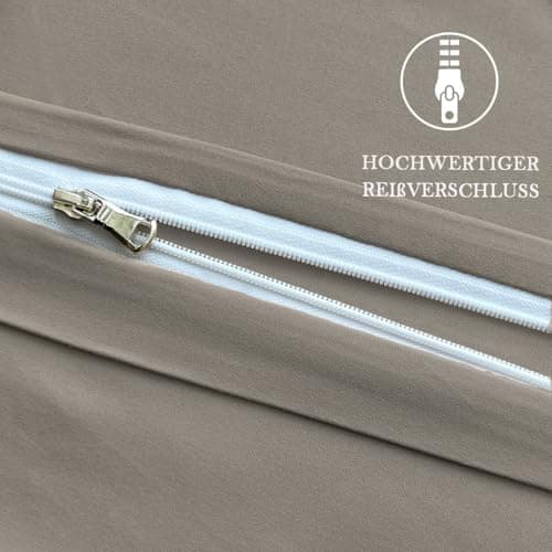 Kissenbezug 40x80 cm 2er Set – 100% Mikrofaser Beige, weich & bügelfrei mit Reißverschluss