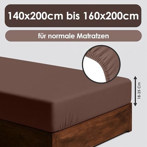 Jersey-Spannbettlaken / Spannbetttuch – 100% Baumwolle, 180x200–200x200 cm
