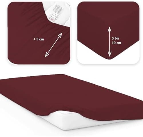 120x200 cm Jersey-Spannbettlaken – 100% Baumwolle, Weiß