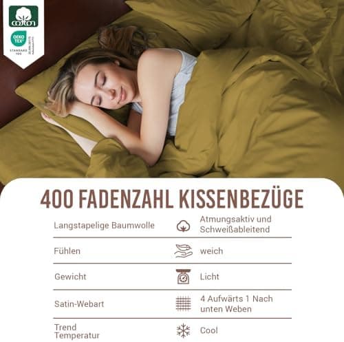 Pizuna Kissenbezüge 2er-Pack 40 x 80 cm Dunkelblau – 100% Langstapel-Baumwolle, 400 Fadenzahl