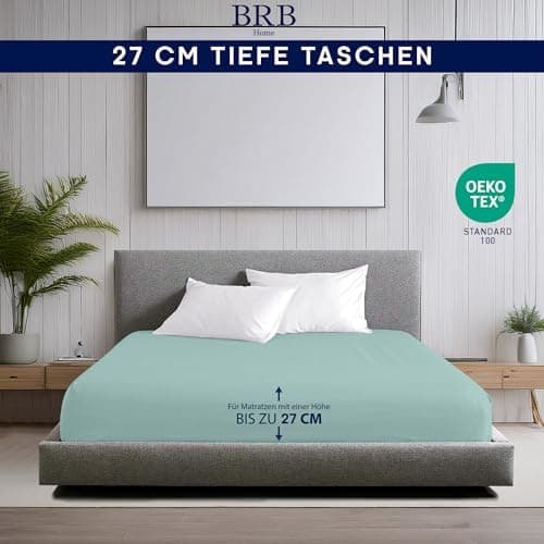 Spannbettlaken 90×200 cm – 100% Baumwolle (Oeko‑TEX) – für dicke Matratzen bis 27 cm