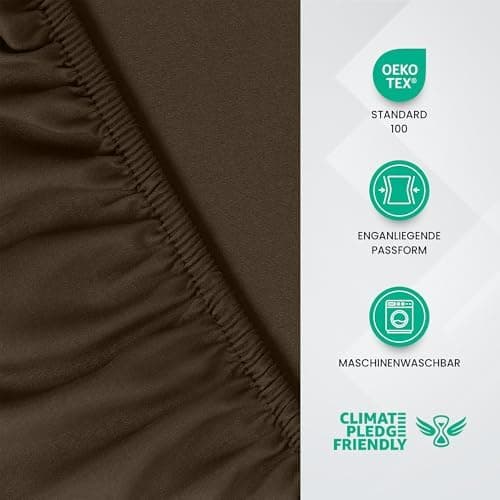 Utopia Bedding Spannbettlaken 180×200 cm – Grau, gebürstete Polyester‑Mikrofaser, OEKO‑TEX zertifiziert
