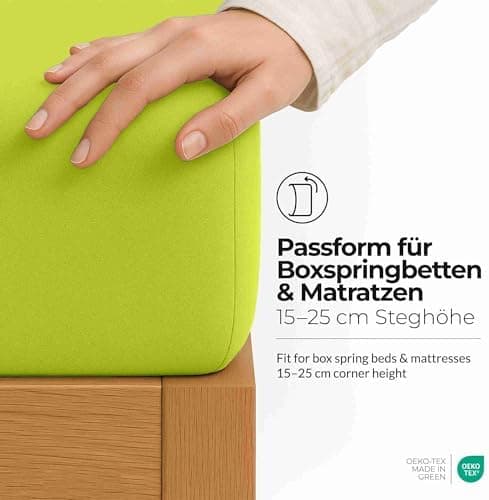 etérea Jersey-Spannbettlaken 80x200 cm Weiß – 100% Baumwolle, OEKO-TEX MADE IN GREEN & STANDARD 100
