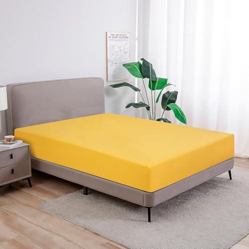Jersey-Spannbettlaken 100% Baumwolle – 100% gekämmte Baumwolle, 90 x 200 cm (Steghöhe 27 cm)