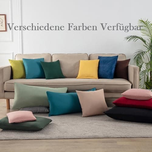 Kissenbezug 40x80 cm 2er Set – 100% Mikrofaser Beige, weich & bügelfrei mit Reißverschluss